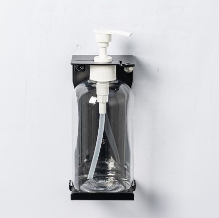 單瓶霧黑洗手乳瓶罐架 - 不銹鋼單鎖型單瓶沐浴罐收納架霧黑